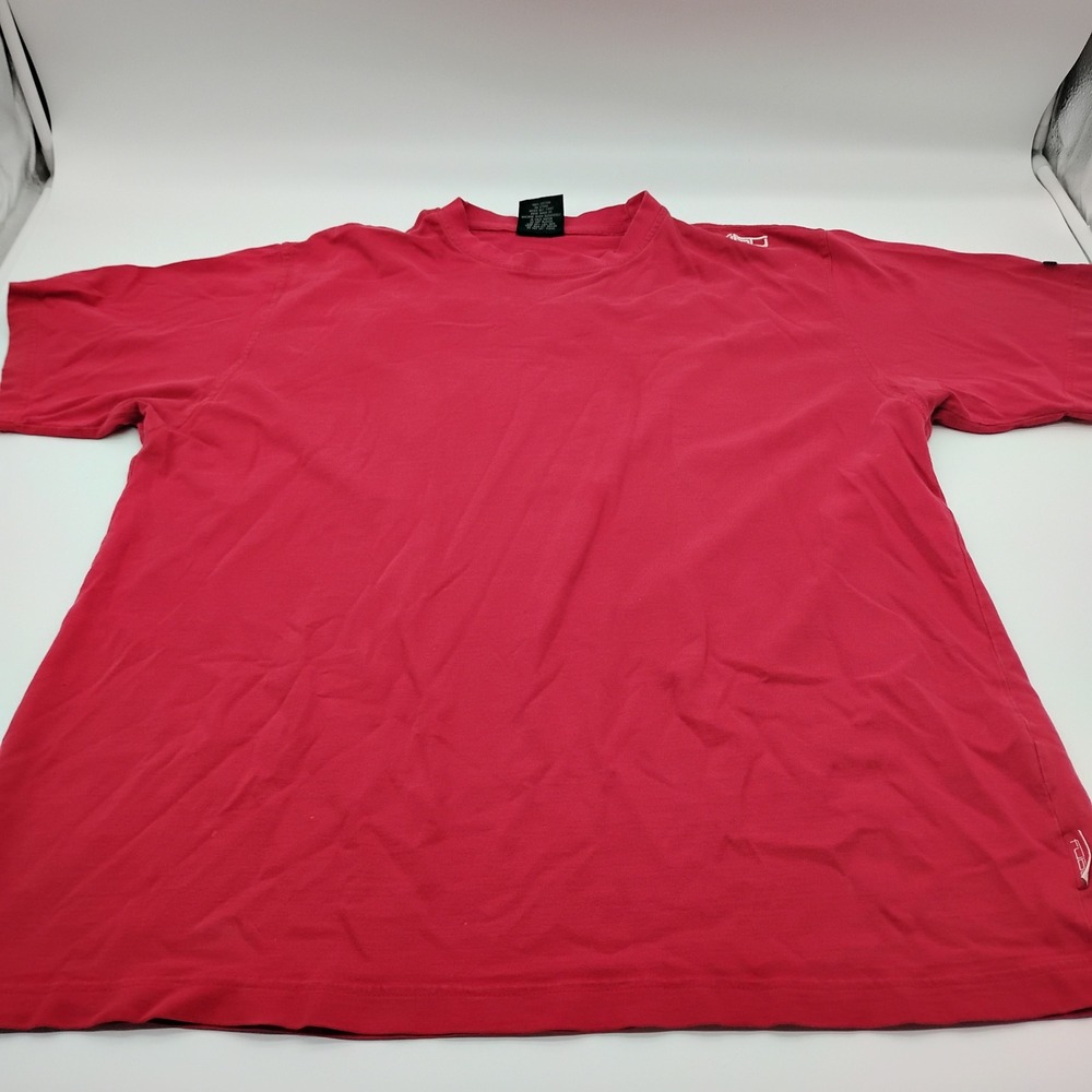Fubu Mens XXL Red Short Sleeve T-Shirt Embroidered Logo Cotton Crew Neck Vintage
